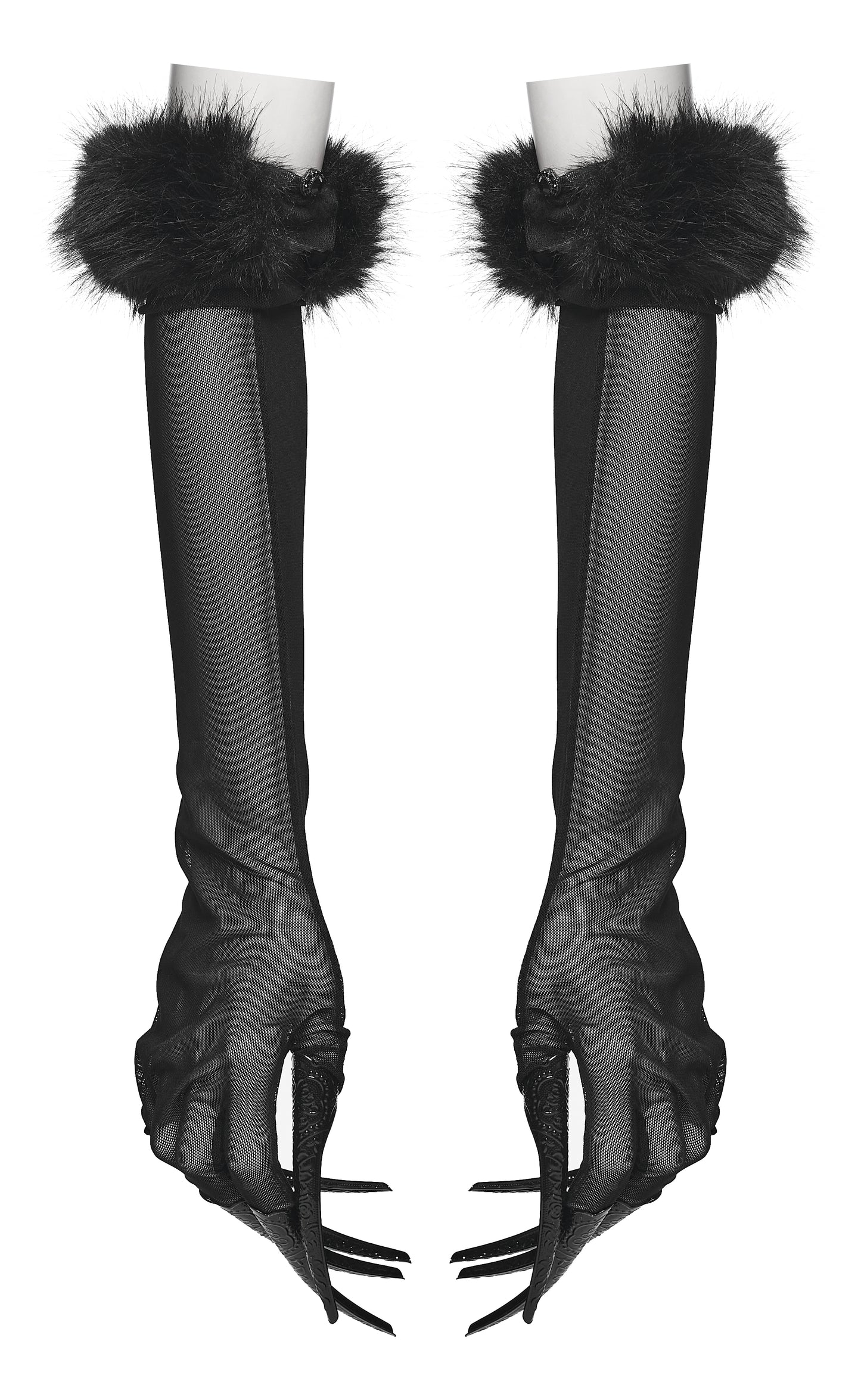 Punk Rave Fluffy Goth Gloves