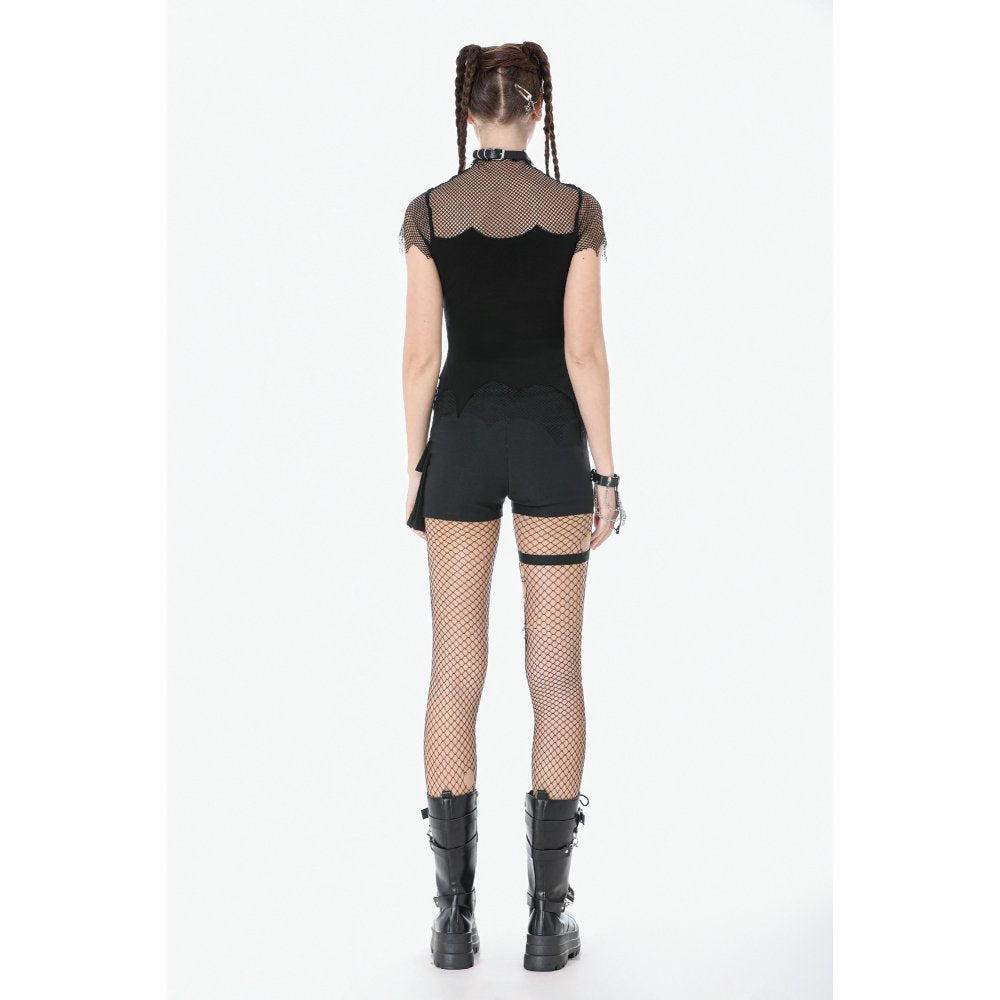 Dark in Love Punk Metal Utility Shorts back view on a model