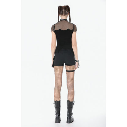Dark in Love Punk Metal Utility Shorts back view on a model