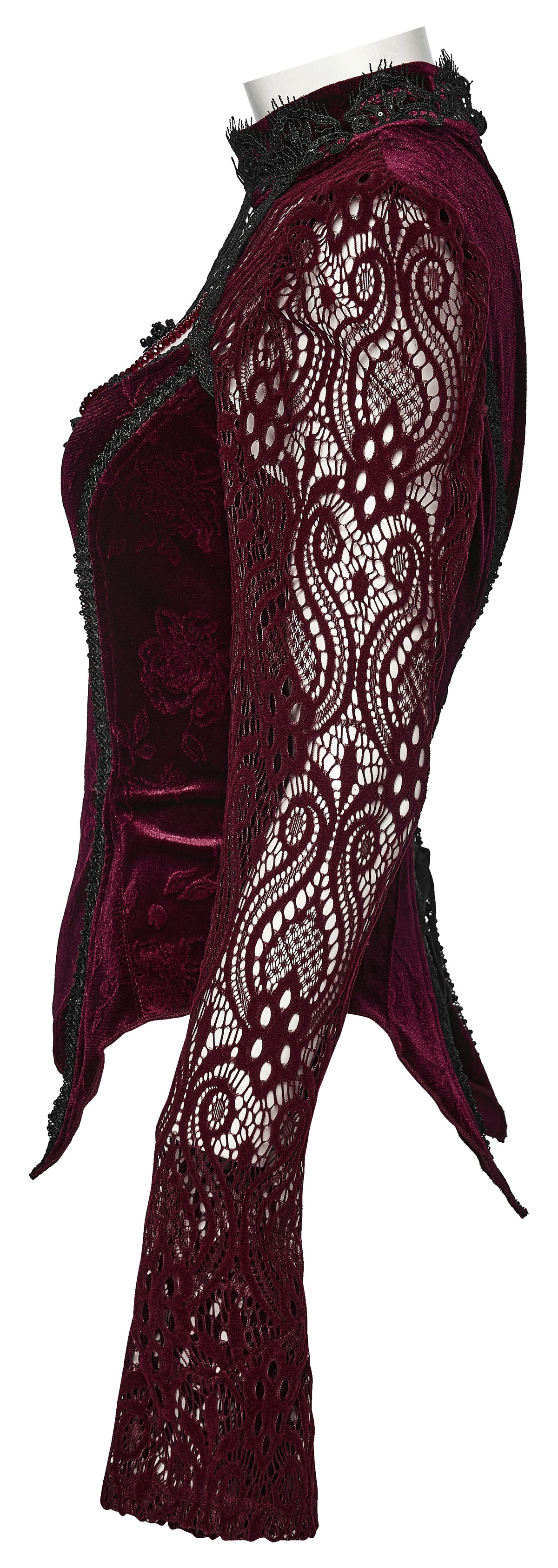 Punk Rave Isolde Embroidered Velvet Top