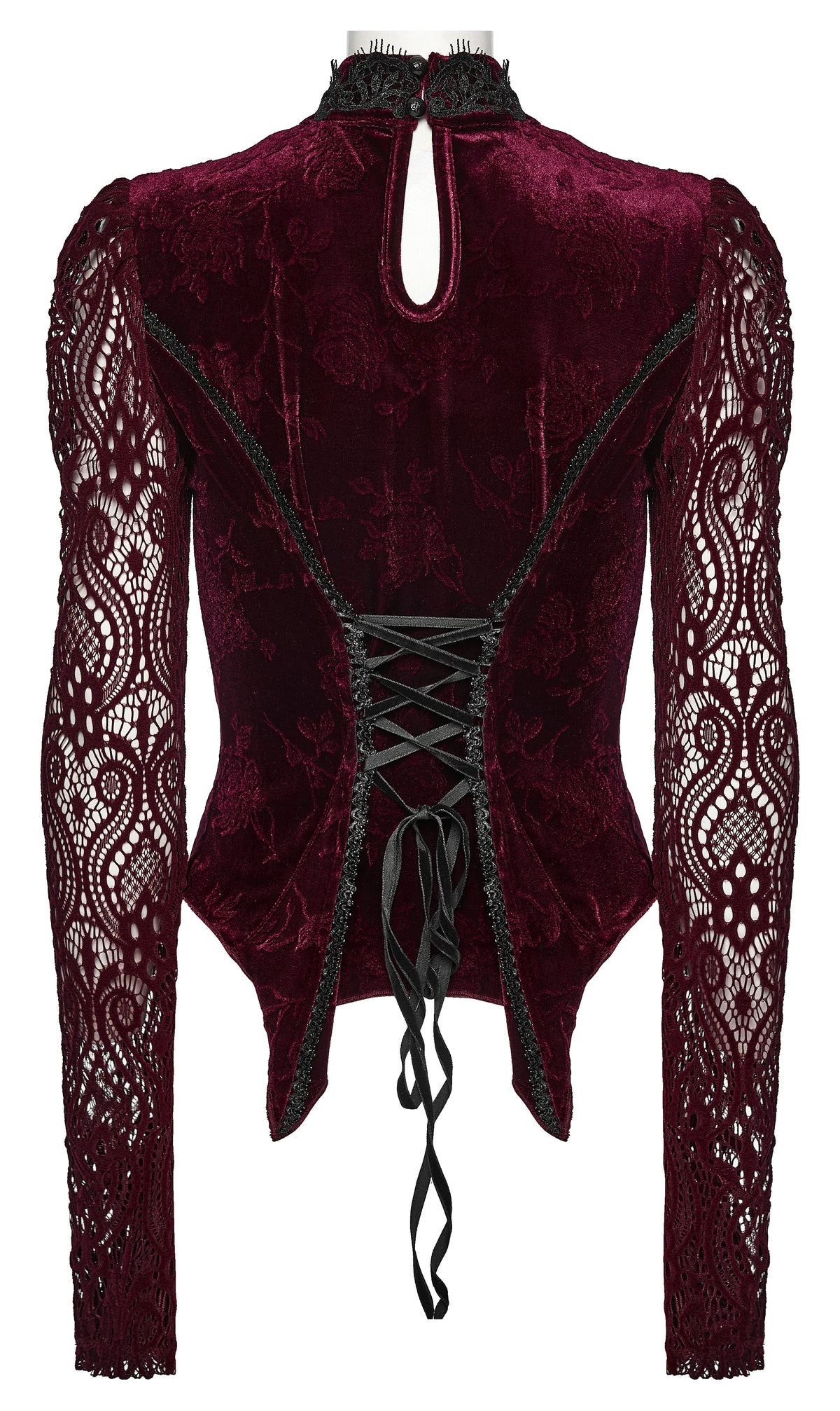 Punk Rave Isolde Embroidered Velvet Top