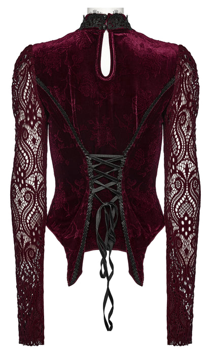 Punk Rave Isolde Embroidered Velvet Top