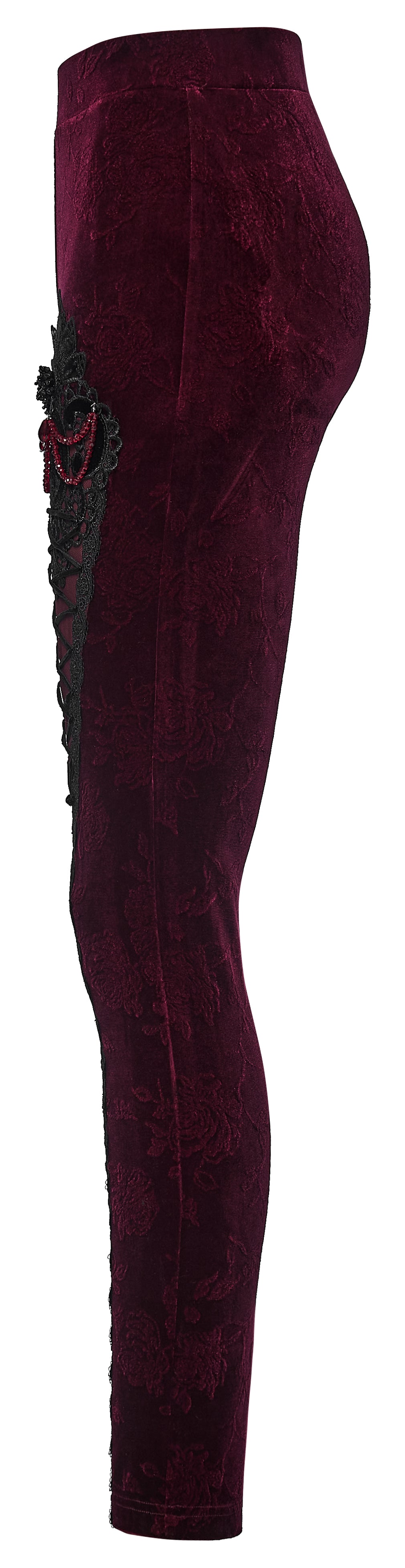 Punk Rave Isolde Embroidered Velvet Leggings