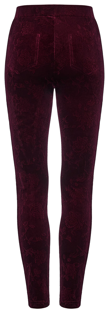 Punk Rave Isolde Embroidered Velvet Leggings