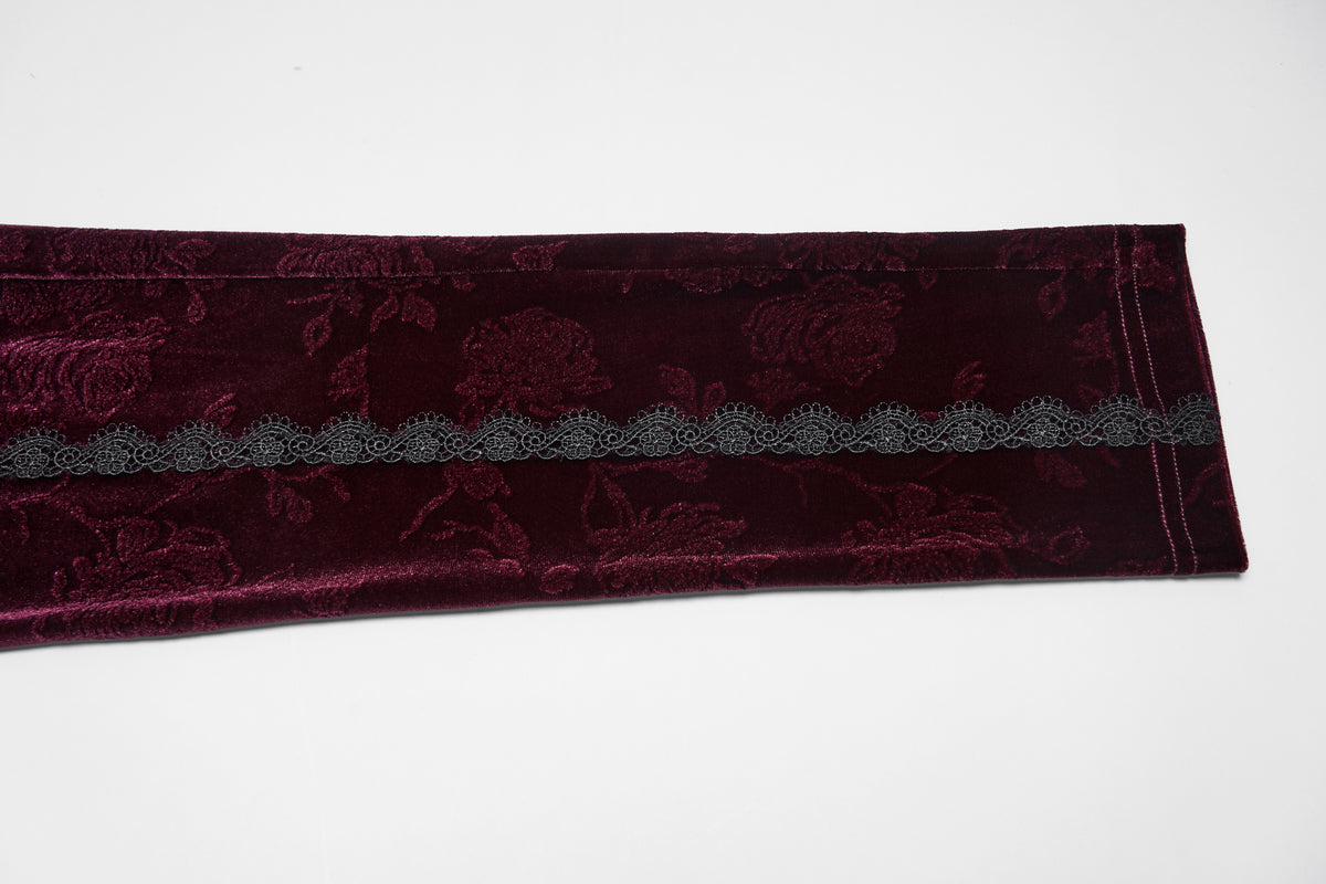 Punk Rave Isolde Embroidered Velvet Leggings