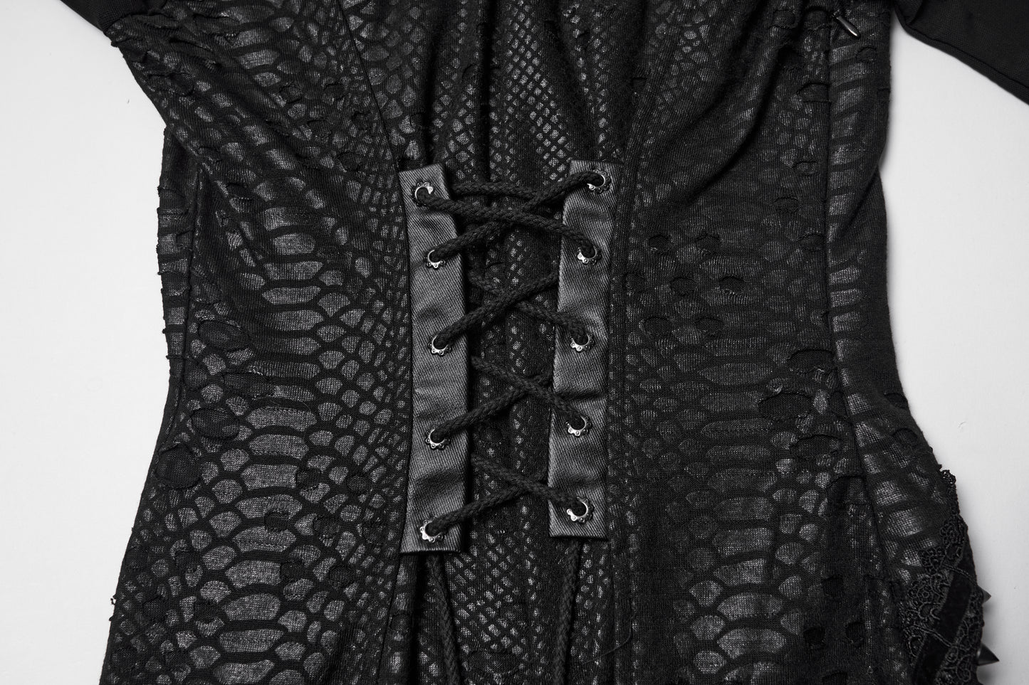 Punk Rave Seraphine Spinal Lace Panel Maxi Dress In Black