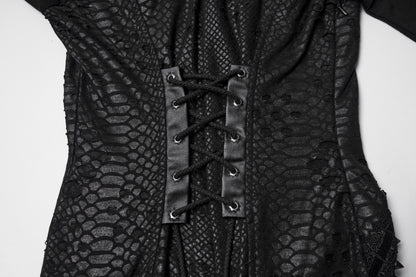Punk Rave Seraphine Spinal Lace Panel Maxi Dress In Black