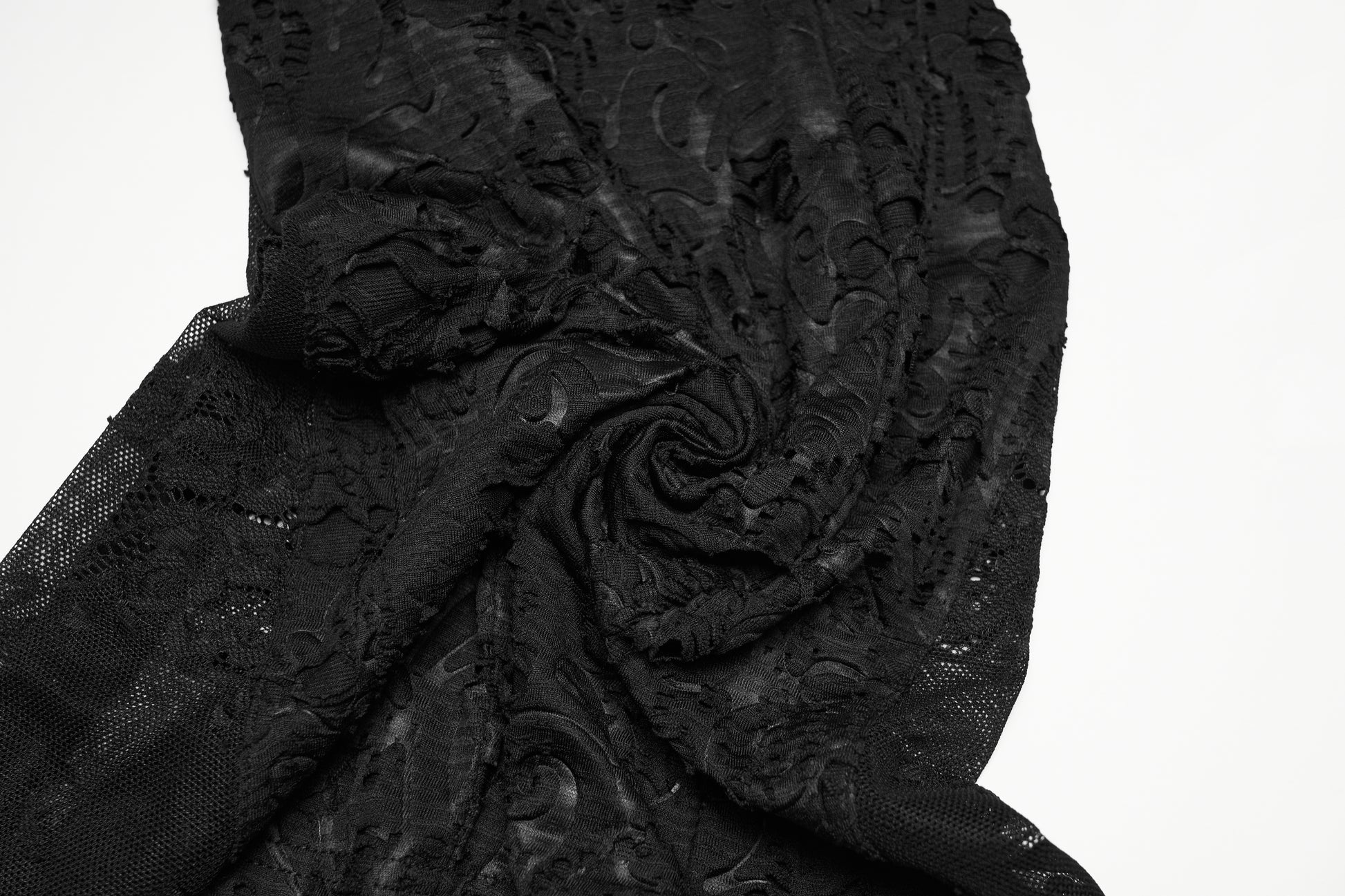 Punk Rave Morticia Jacquard Flared Pants showcasing intricate black jacquard fabric detail.