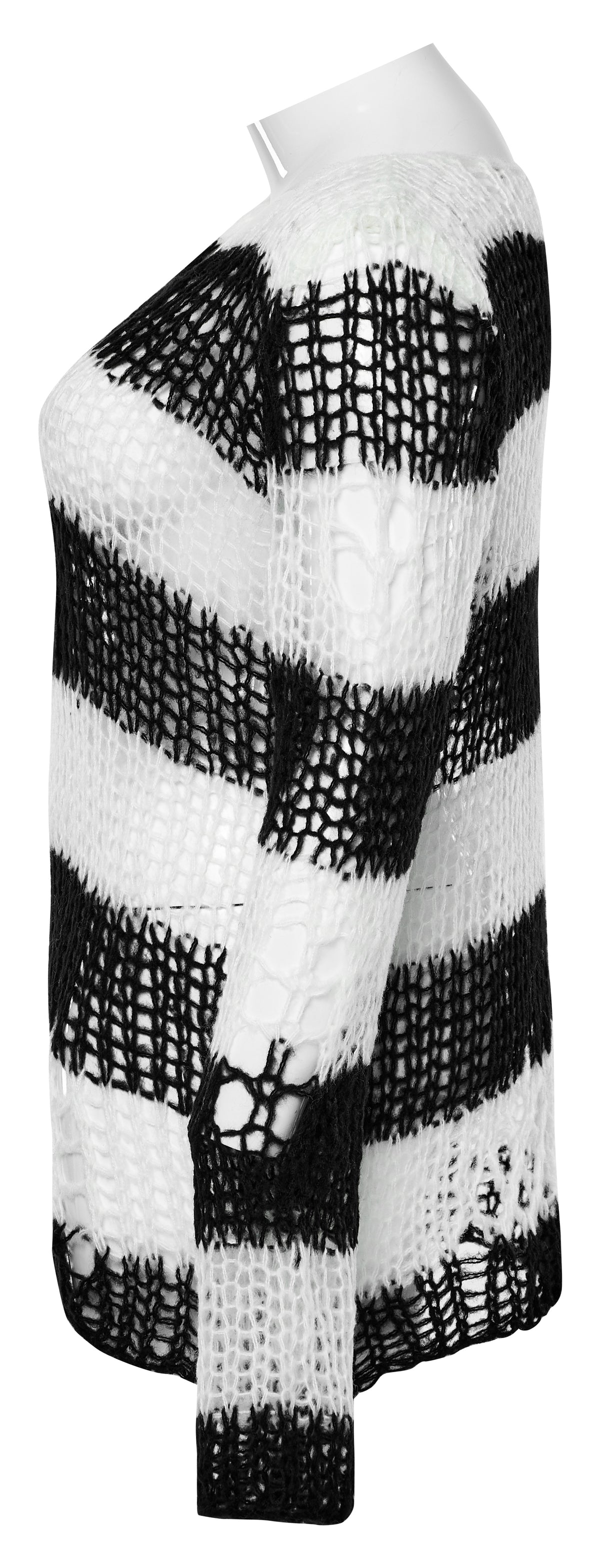 Punk Rave Astraea Decayed Pullover Sweater - Black & White