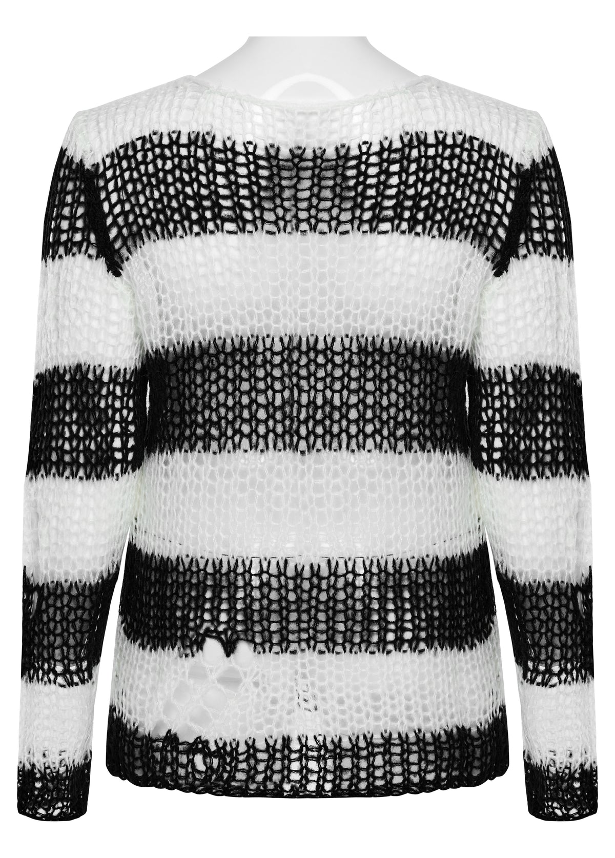 Punk Rave Astraea Decayed Pullover Sweater - Black & White