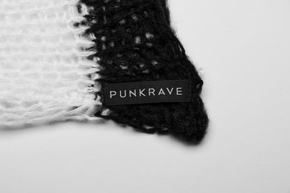 Punk Rave Astraea Decayed Pullover Sweater - Black & White
