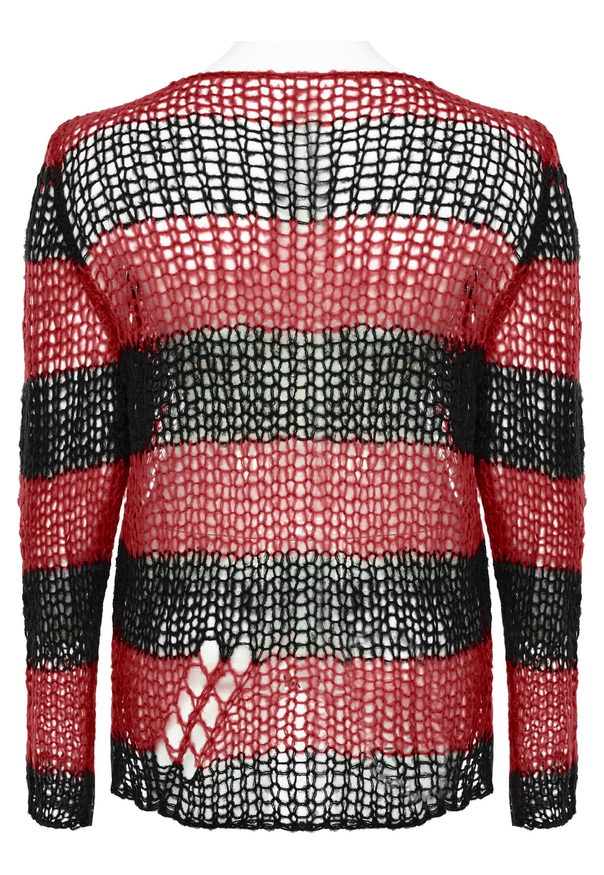 Punk Rave Astraea Decayed Pullover Sweater - Black & Red