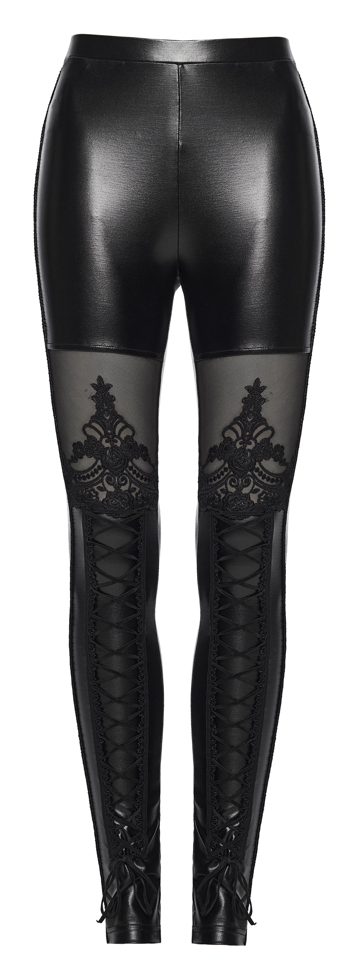 Punk Rave Hecate Faux Leather Mesh Leggings