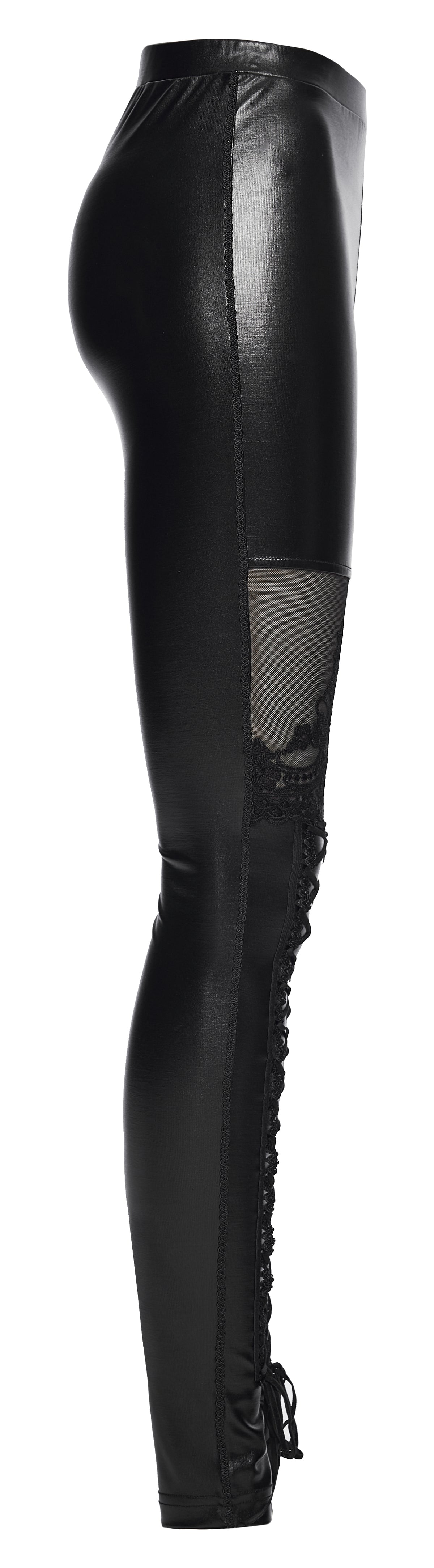 Punk Rave Hecate Faux Leather Mesh Leggings