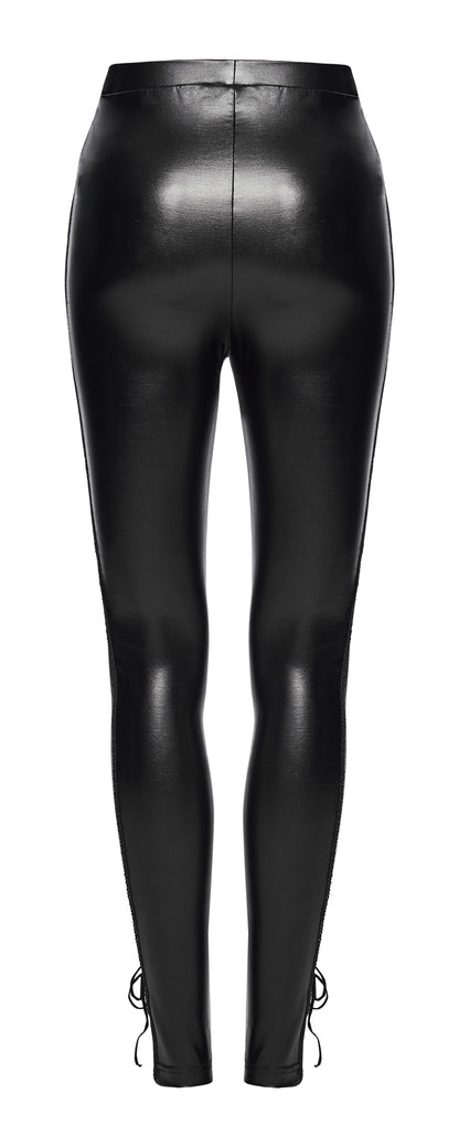 Punk Rave Hecate Faux Leather Mesh Leggings