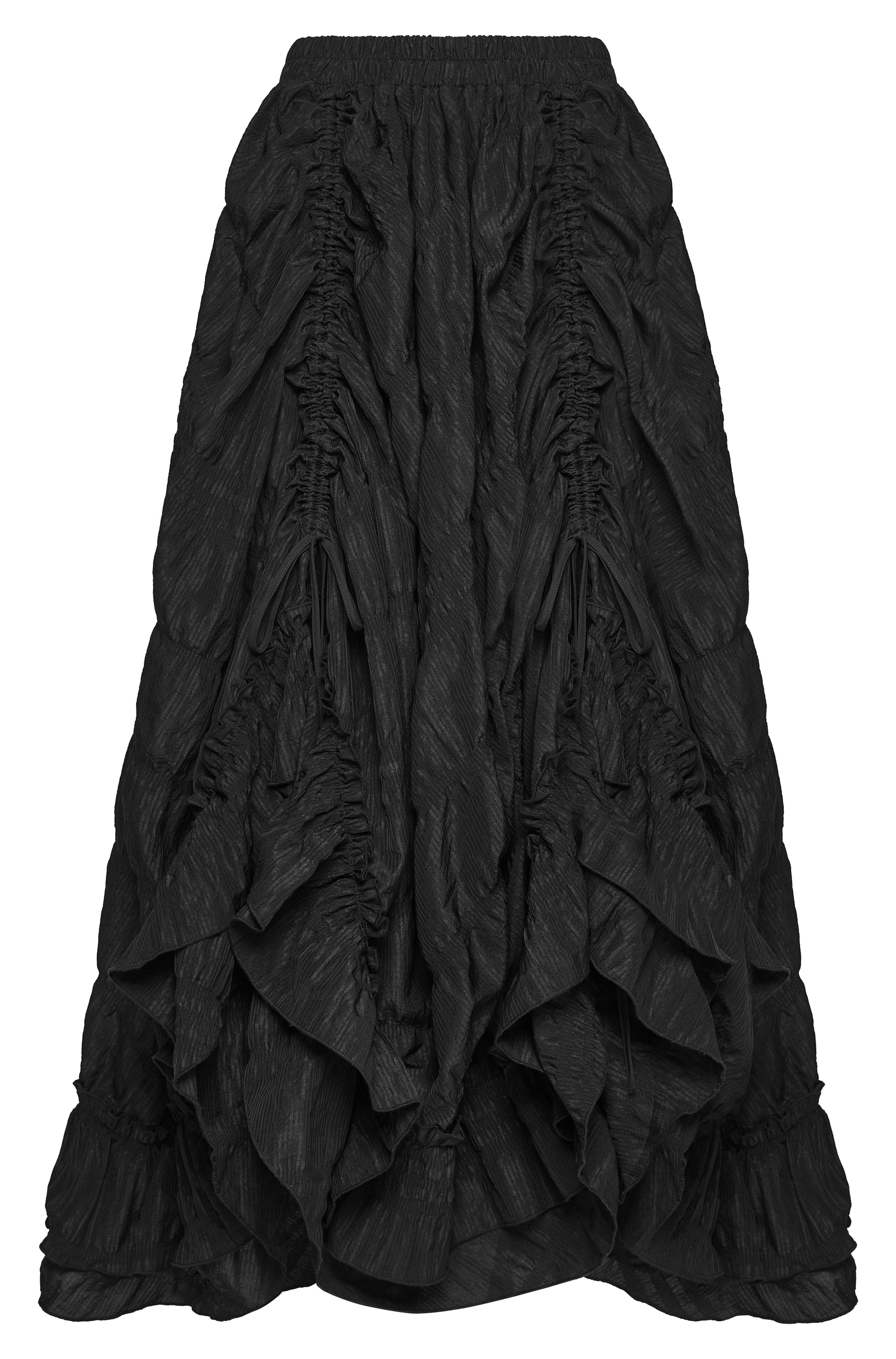 Punk Rave Morrigan Goth Pleated Retro Skirt showcasing dramatic texture and vintage silhouette.
