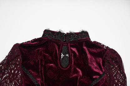 Punk Rave Isolde Embroidered Velvet Top