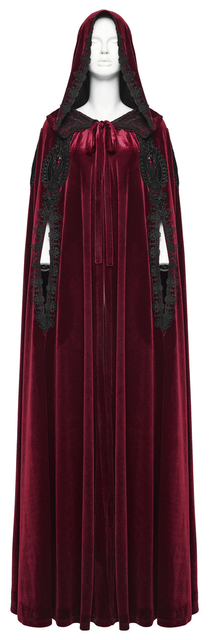 Punk Rave Seraphiel Goth Velvet Cloak – Red
