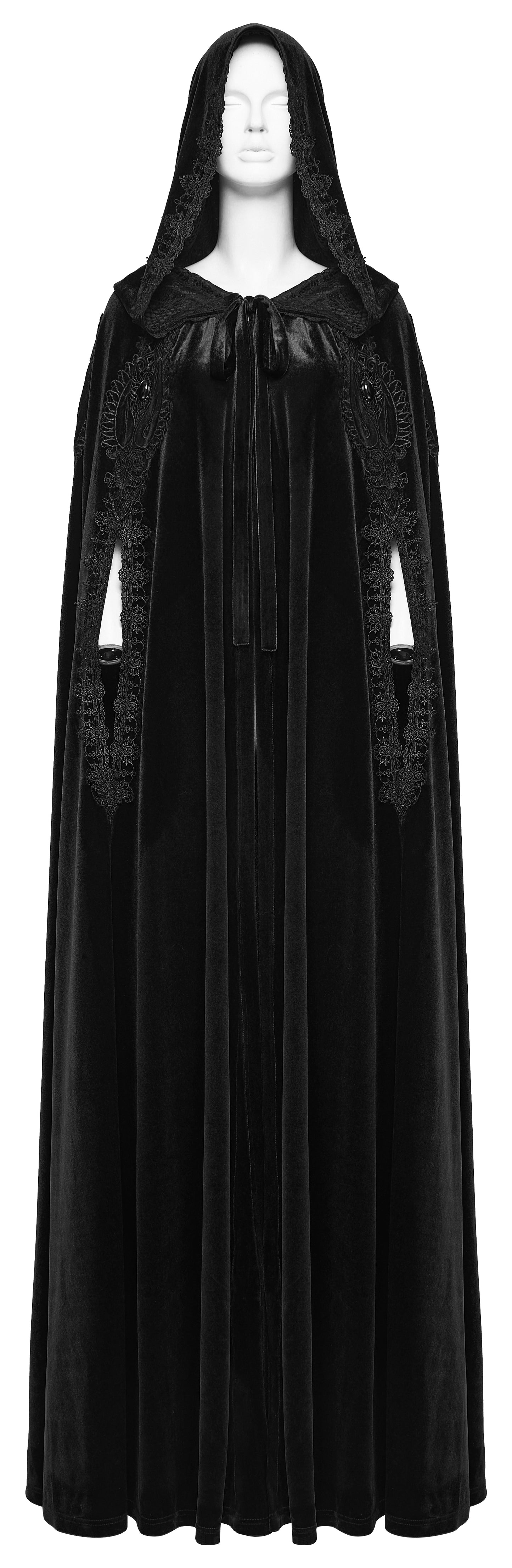 Punk Rave Goth Velvet Cloak – Black