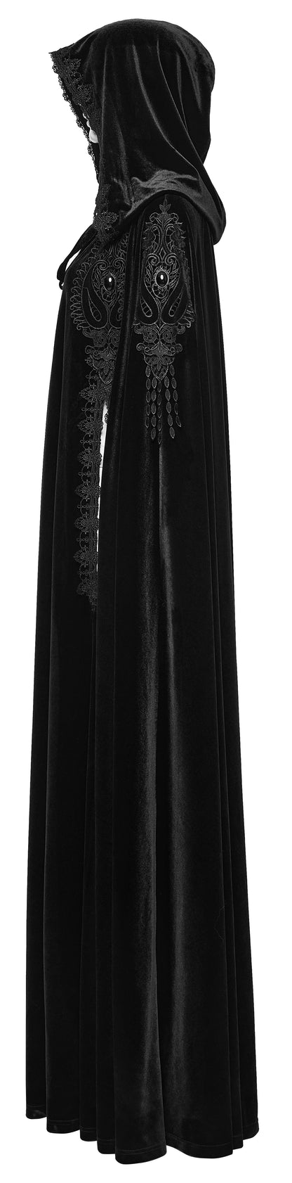 Punk Rave Goth Velvet Cloak – Black