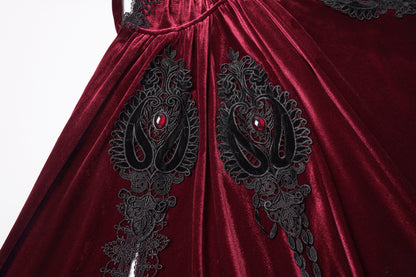 Punk Rave Seraphiel Goth Velvet Cloak – Red