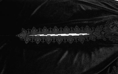Punk Rave Goth Velvet Cloak – Black