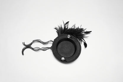 Punk Rave Goth Feather Ribbon Formal Hat