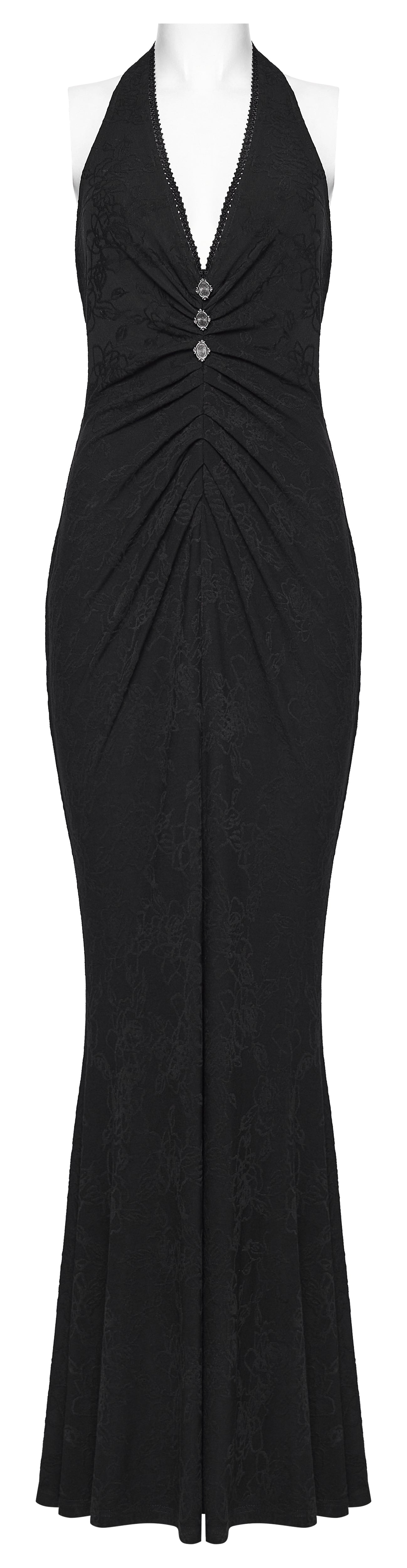 Punk Rave Seraphina Jacquard Halter Fish Tail Dress featuring a dramatic fishtail hem and sleek halter neckline.