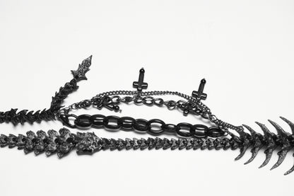Punk Rave Punk Devil Dragon Bone Necklace