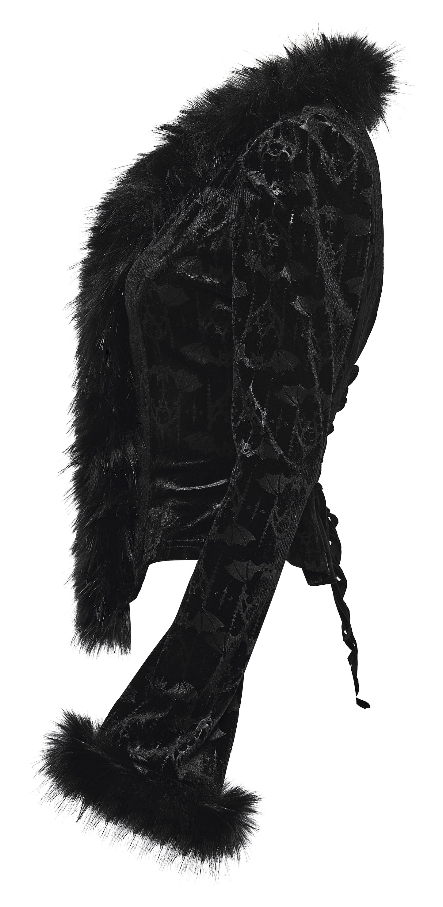 Punk Rave Carmilla Embossed Bat Faux Fur Shirt