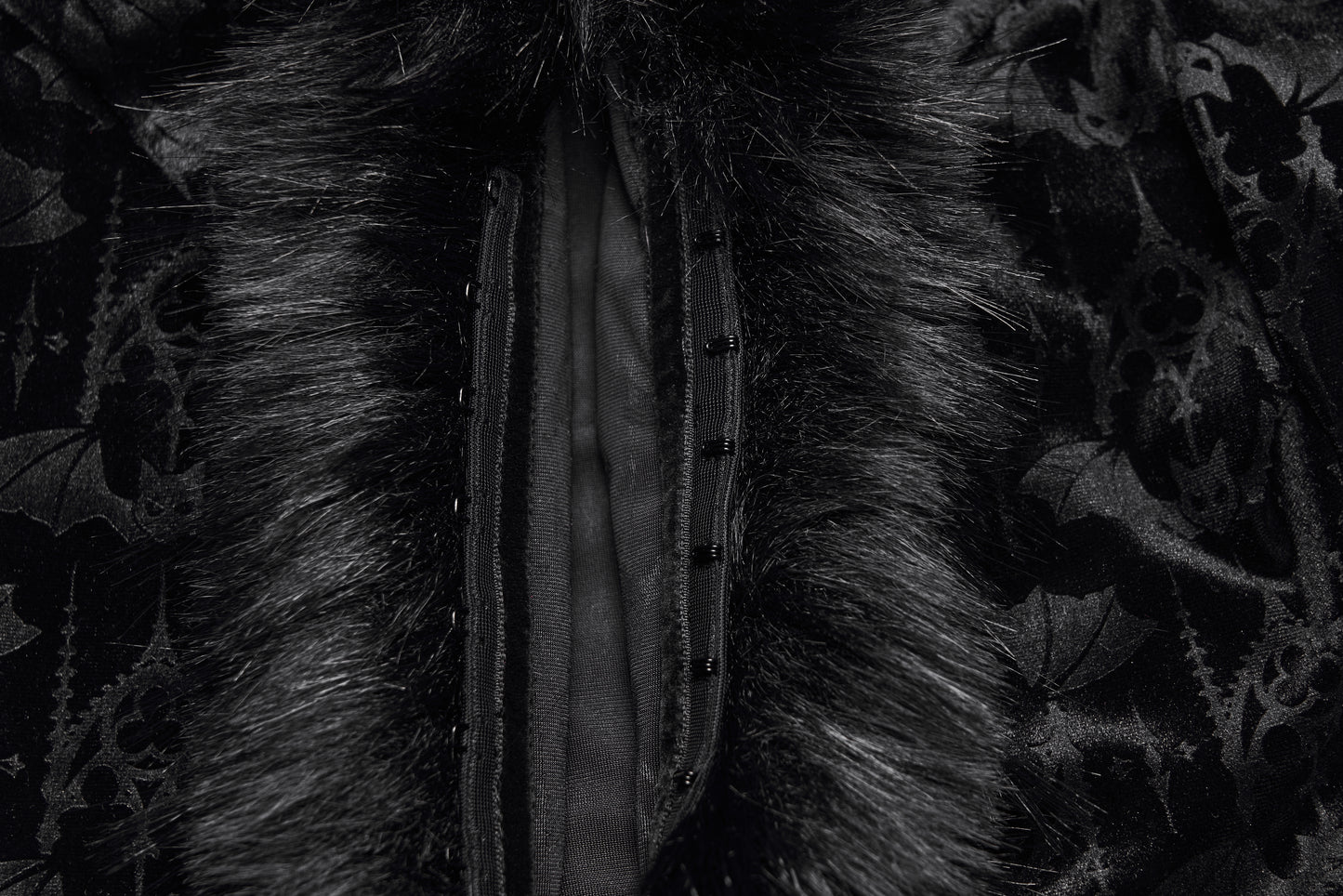 Punk Rave Carmilla Embossed Bat Faux Fur Shirt