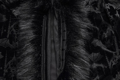 Punk Rave Carmilla Embossed Bat Faux Fur Shirt