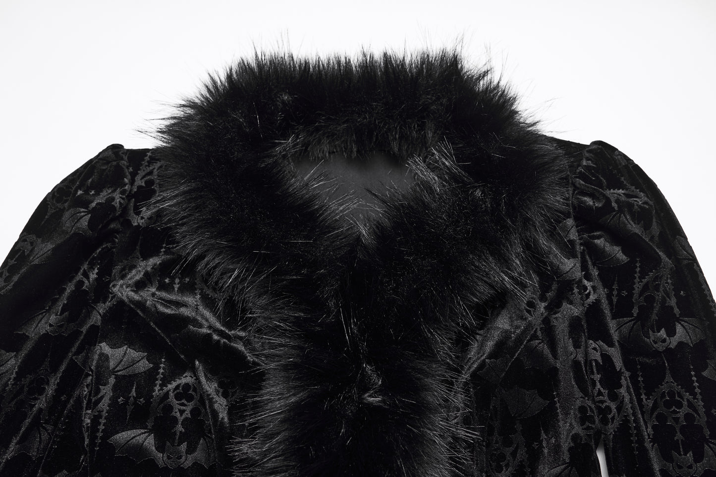 Punk Rave Carmilla Embossed Bat Faux Fur Shirt