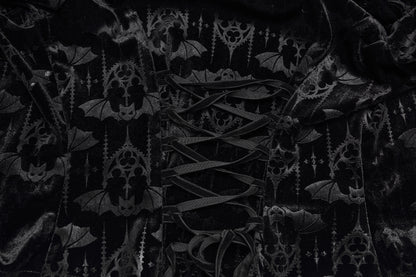 Punk Rave Carmilla Embossed Bat Faux Fur Shirt