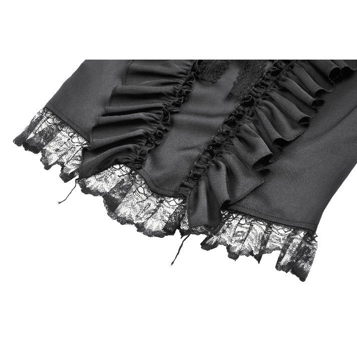 Dark in Love Seraphina Ruched Puff Sleeve Corset Top in Black
