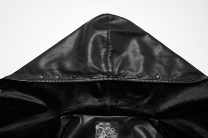 Punk Rave Nyx Hooded Faux Leather Jacket