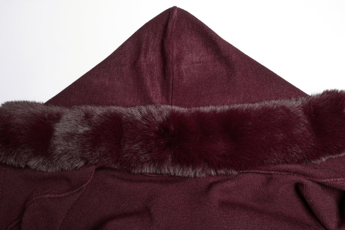 Punk Rave Isolde Faux Fur Trim Gothic Cloak Wine Red
