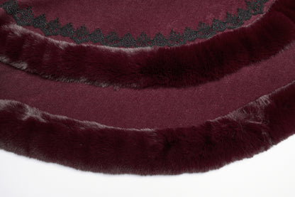 Punk Rave Isolde Faux Fur Trim Gothic Cloak Wine Red