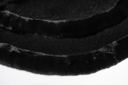 Punk Rave Elvira Faux Fur Trim Gothic Cloak in Black