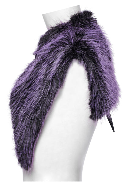 Punk Rave Lilith Gradient Devil Fur Shawl  In Violet
