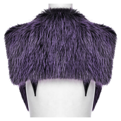 Punk Rave Lilith Gradient Devil Fur Shawl  In Violet