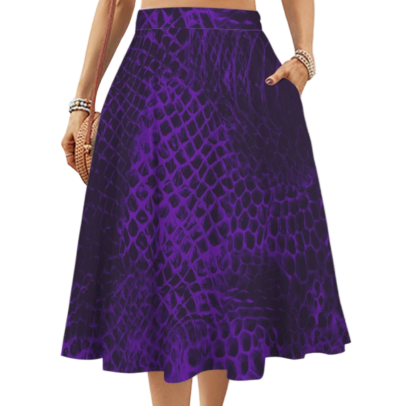 ANTIBrand Shedding Skin Purple Demon Skin Midi Skirt