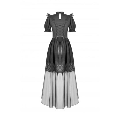 Dark in Love Ebon Rose High-Low Mesh & Lace Goth Dress