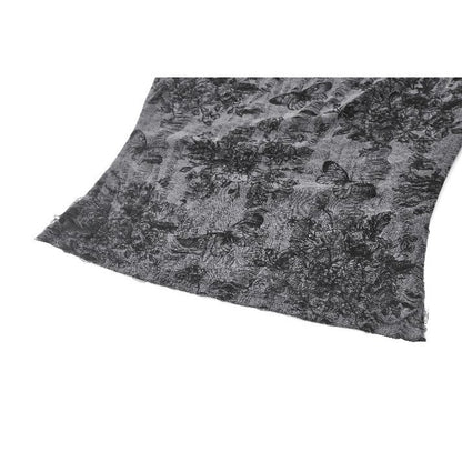 Dark in Love Shredded Butterfly Print Halter Goth Top In Grey