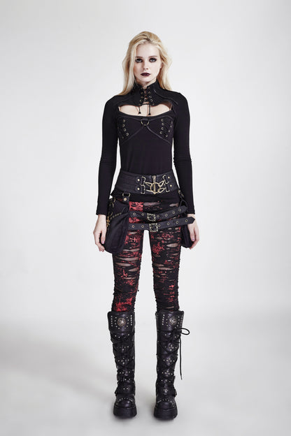 Punk Rave Scars Broken Mesh Leggings