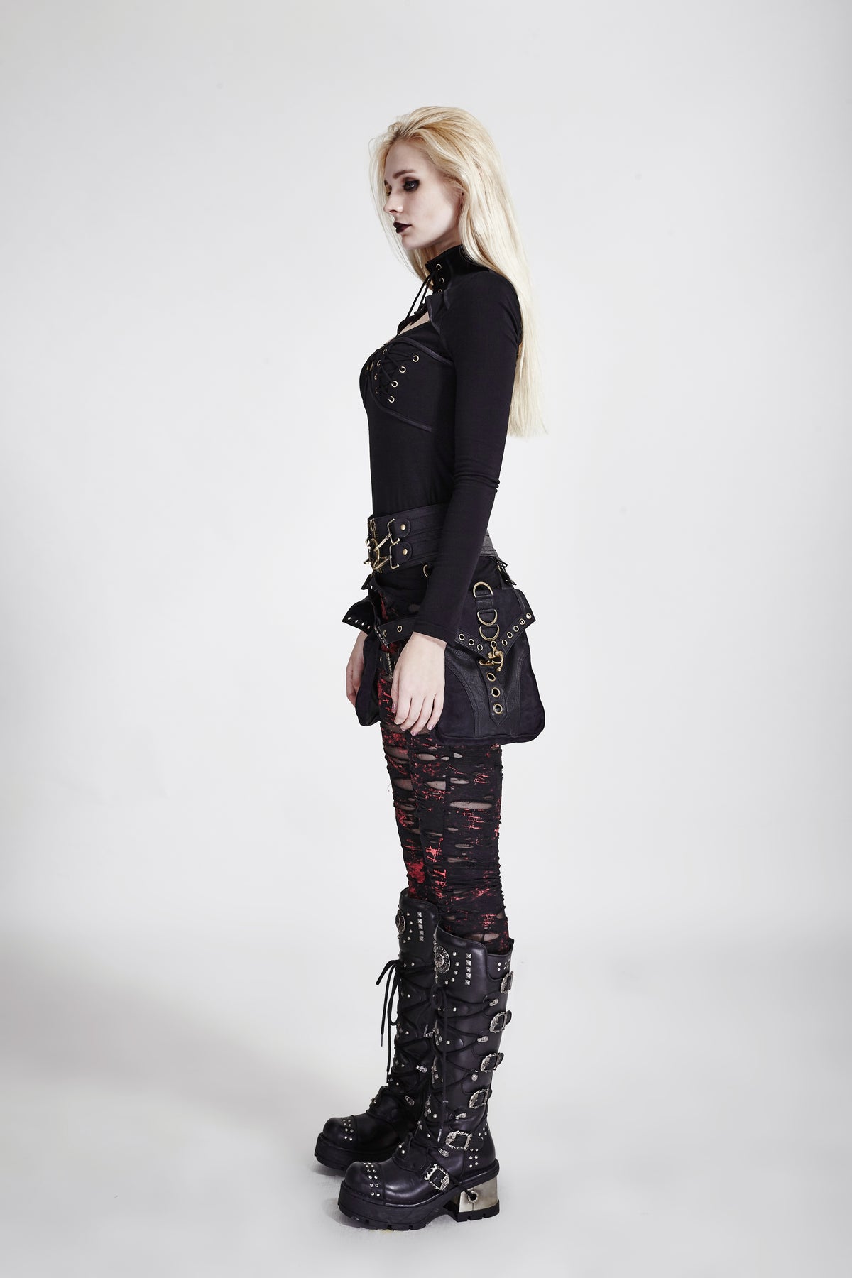 Punk Rave Scars Broken Mesh Leggings