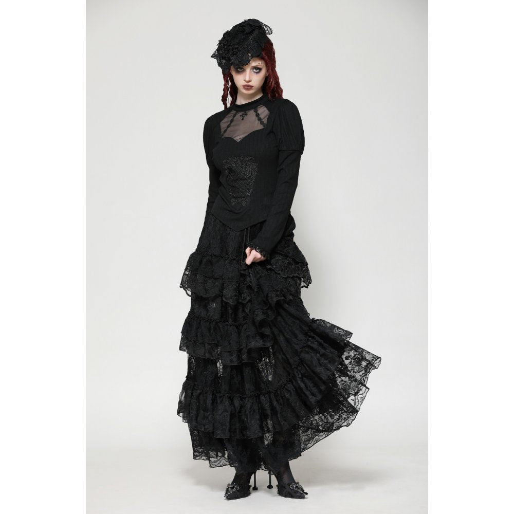 Dark in Love Cressida Gothic Princess Layered Cake Skirt - Kate's Clothing