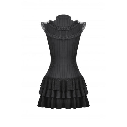 Dark in Love Evelina Sleeveless Tiered Goth Dress