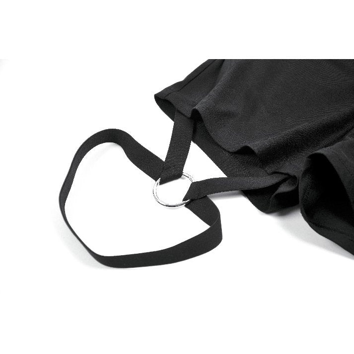 Dark in Love Punk Metal Utility Shorts O-ring leg strap closeup