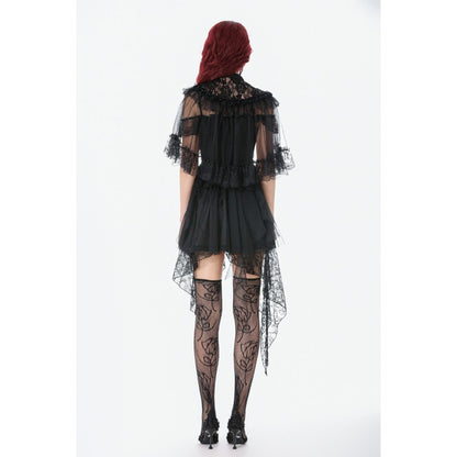 Dark in Love Morwenna Gothic Lace Ruffle Capelet